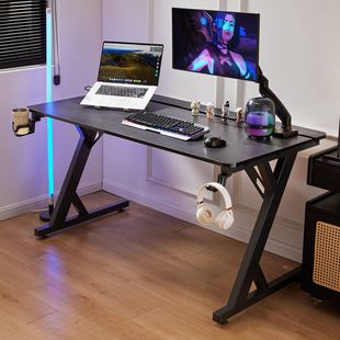 S3 Computer Desk E-Sports Table Desktop Desk Simple Solid Wood Computer Desk Home Desk Metal