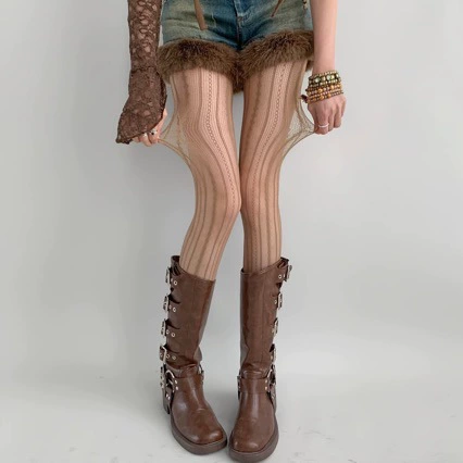 Summer Retro Tights (Women) — Lace Fishnet, One Size, Multiple Patterns