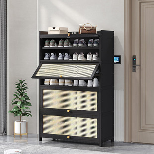 Corridor Door Shoe Cabinet with Door Integrated Entrance Cabinet Tall Vertical Home Door Shoe Rack Multi-Layer Dust-Proof Shoe Rack