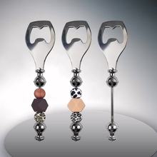 ABS /不锈钢diy串珠开瓶器不锈钢开瓶器啤酒开启瓶器带珠婚庆礼品