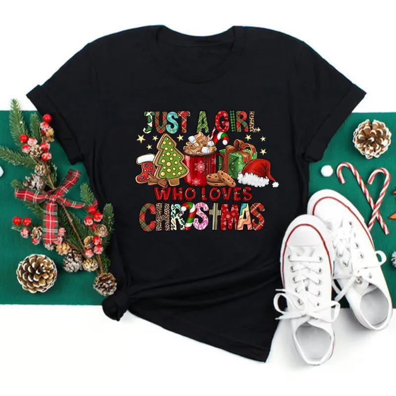 Wholesale Merry Chrismas Christmas 2025 New Year Santa Round Neck plus size T-Shirt Women Wholesale Merry Chrismas Christmas 2025 New Year Santa Round Neck plus size T-Shirt Women