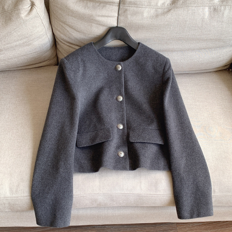 2025 New Autum Style Elegant Commuter Metal Buckle Short Woolen Outwear Cardigan Wholesale H05Bw68512