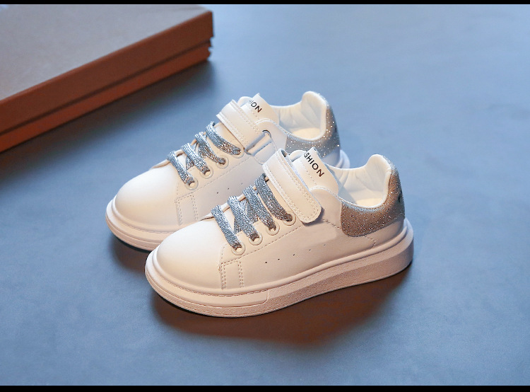 Autumn White Shoes New Fashion All-match Boy Casual Shoes Breathable Children's Board Shoes display picture 10