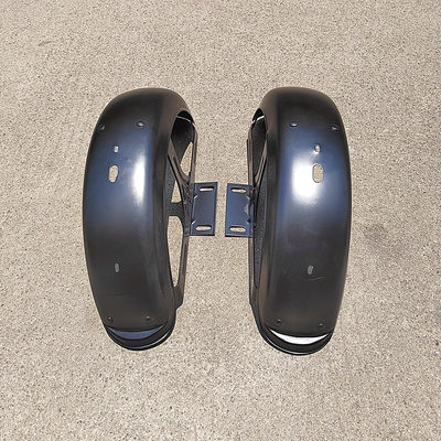 Electric tricycle rear mudguard – Electric vehicle fender - 75cm-black-iron-clay-tiles-without-lights-2-pieces