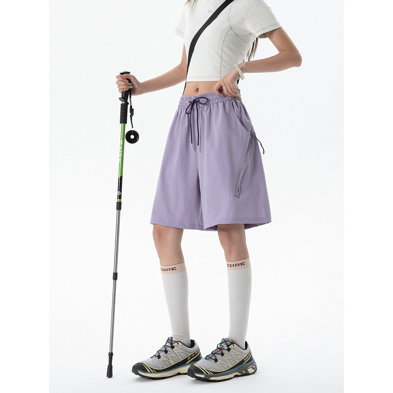 Mountain-Style Patchwork Outdoor Waterproof Sports Pants for Women and Men, Summer Thin Quick-Dry Purple Shorts, Loose Casual Beach Pants Mountain-Style Patchwork Outdoor Waterproof Sports Pants for Women and Men, Summer Thin Quick-Dry Purple Shorts, Loose Casual Beach Pants