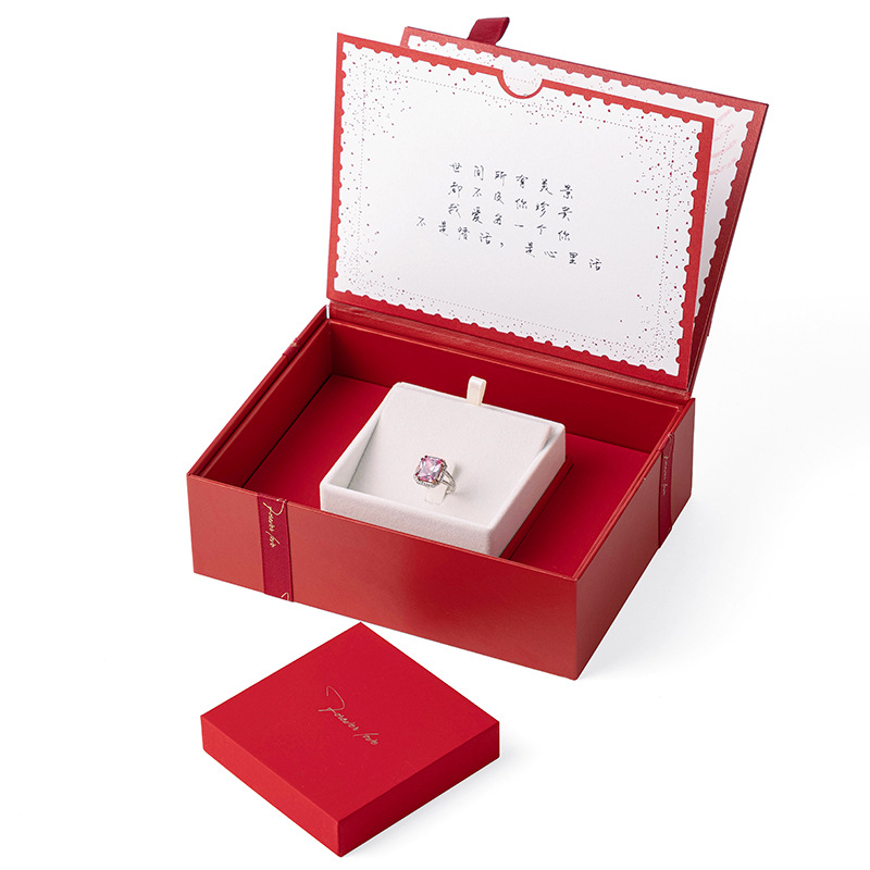 ins风翻盖情书礼盒情人节首饰盒创意轻奢节日珠宝首饰盒