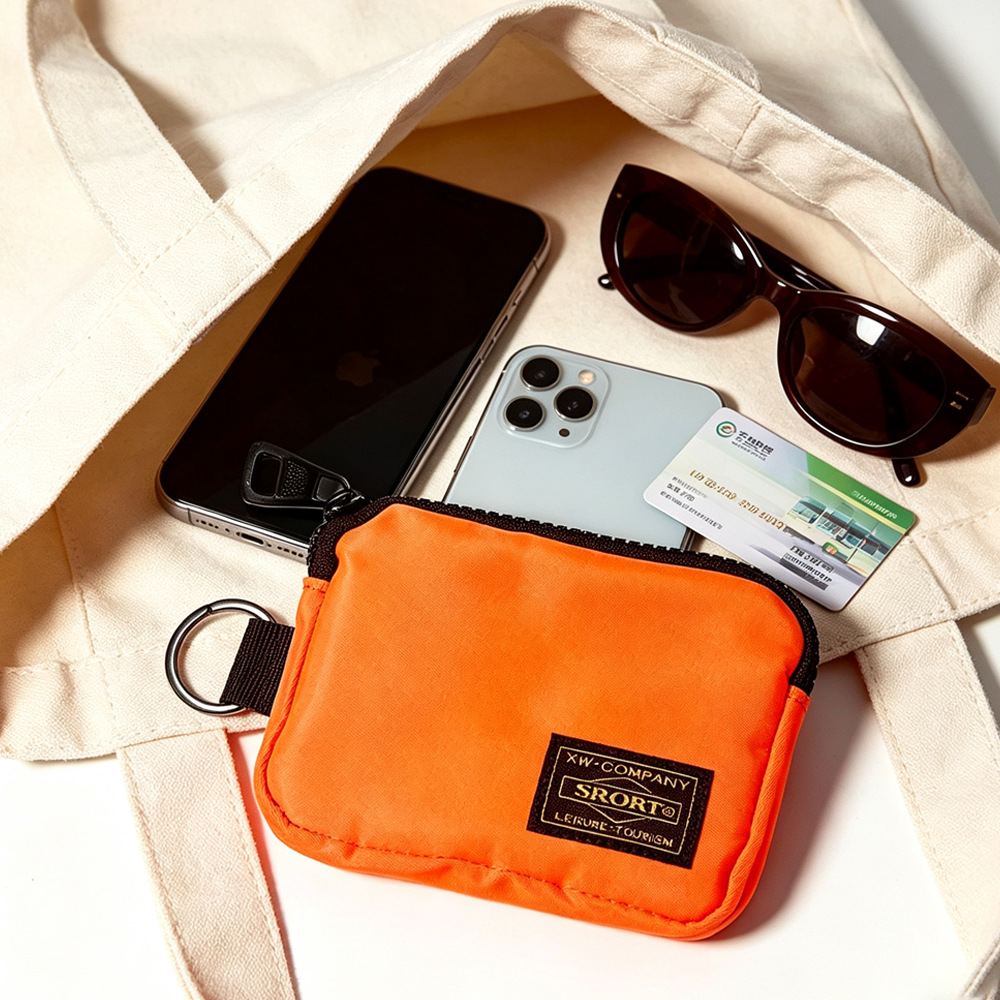 Japanese-style short coin purse, earphone case, small hanging bag, clutch bag, coin and card holder, mini pocket bag, storage pouch