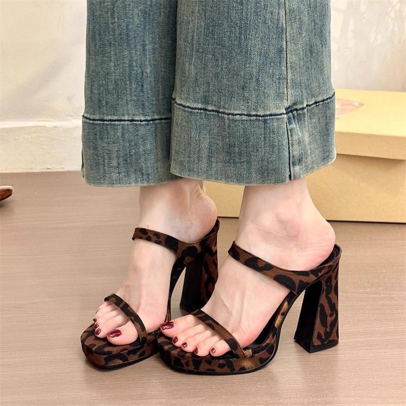 Leopard Print High-heeled Sandals For Women With Platform Strap_voghion.com