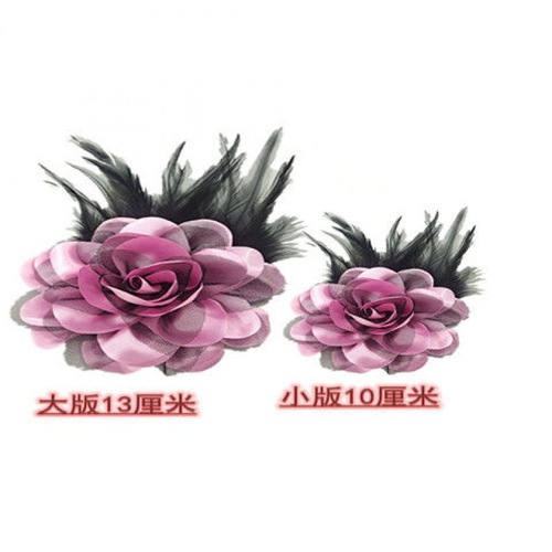 Large version of Korean handmade feather corsage fabric large flower men's and women's host brooch pin performance accessories work clothes