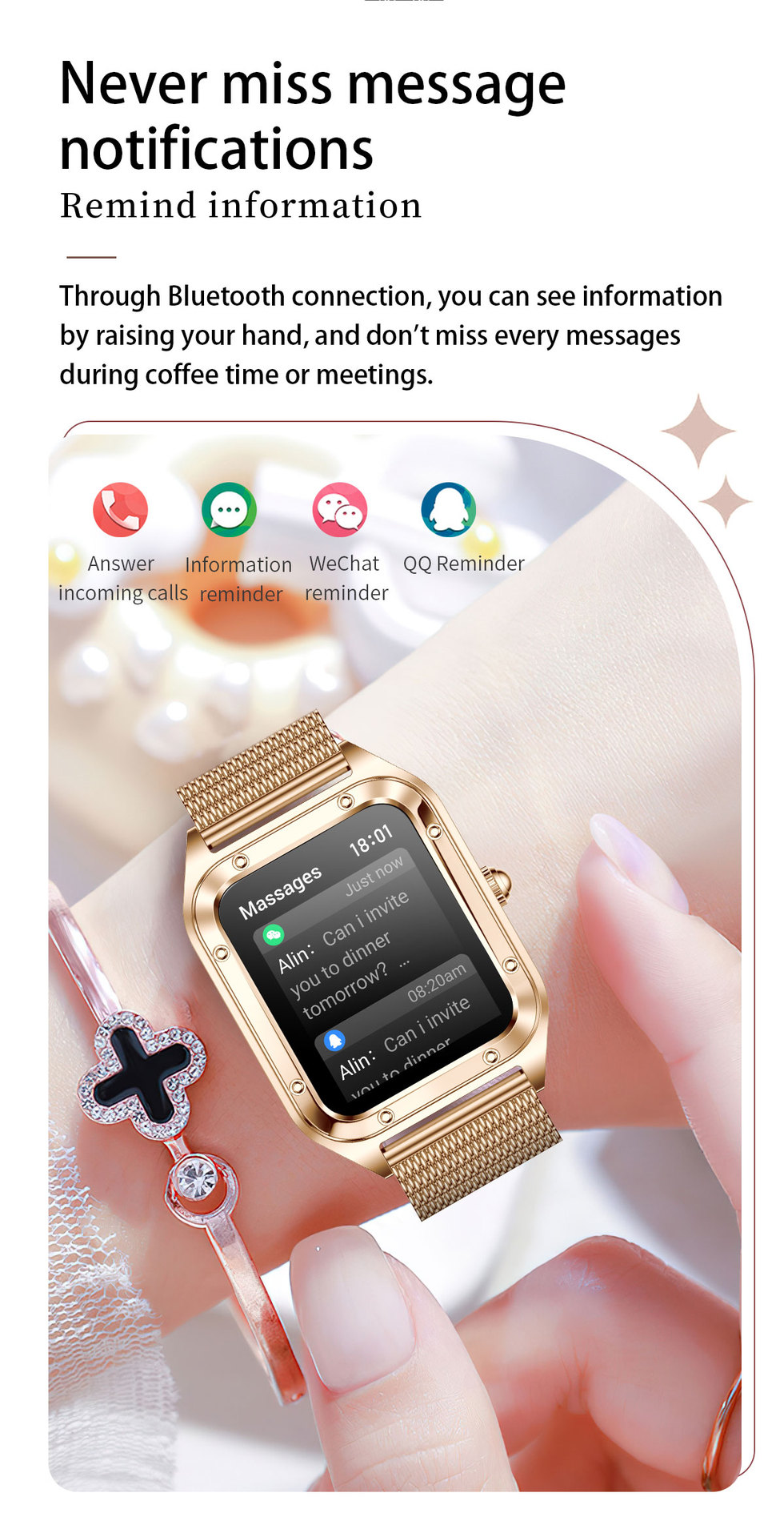 Smartwatch Unisex Multifunctional Bluetooth Waterproof Fashion_voghion.com