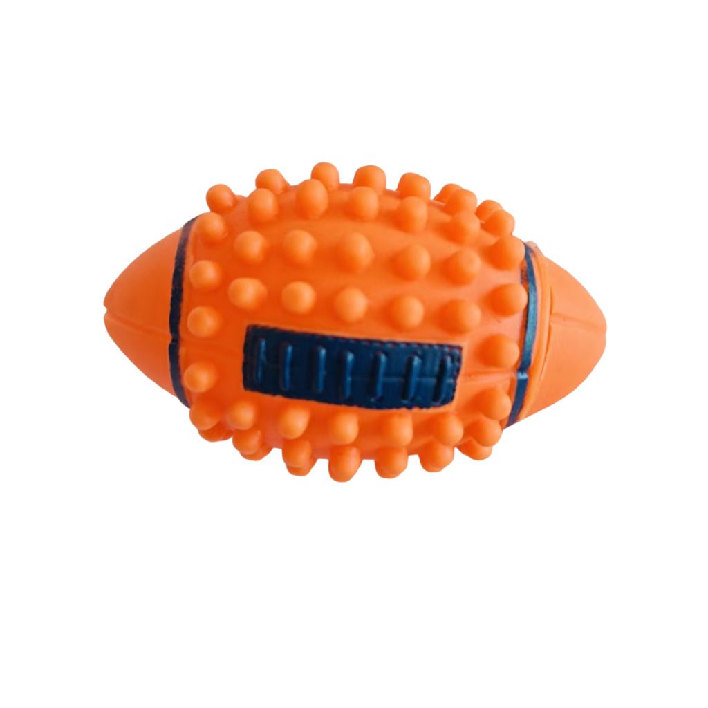 Manufacturer Wholesale Pet Pond Rubber Sounding Rugby Ball Pet Thorn Ball Dog Chewing Massage Tooth Cleaning Toy