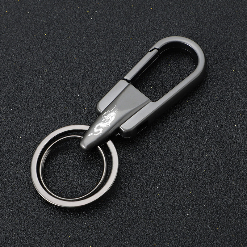 Colgante de llavero de coche de moda simple transfronterizo para hombre llavero de patrón de dragón hebilla colgante de metal duradero Amazon