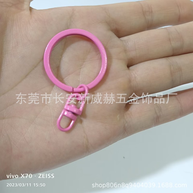 30mm鉄製カラー塗装キーホルダーリング掛け8字回転合金ボタンクリエイティブdiyアクセサリースポット|undefined