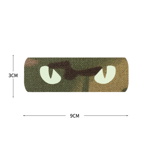 Cross-border outdoor luminous devil's eyes foreign trade supply cat's eye morale tactical seal reflective bag patch seal Velcro