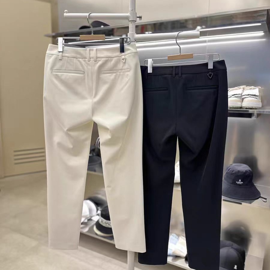 Golf Clothing 24 Spring and Summer Women's Logo Golf Slit Asymmetrical Hem Slim Straight Pants