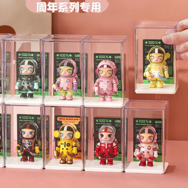 Стойка для хранения и демонстрации слепых коробок, прозрачная полка для фигурок, акриловый шкаф с увеличенным размером для защиты от пыли