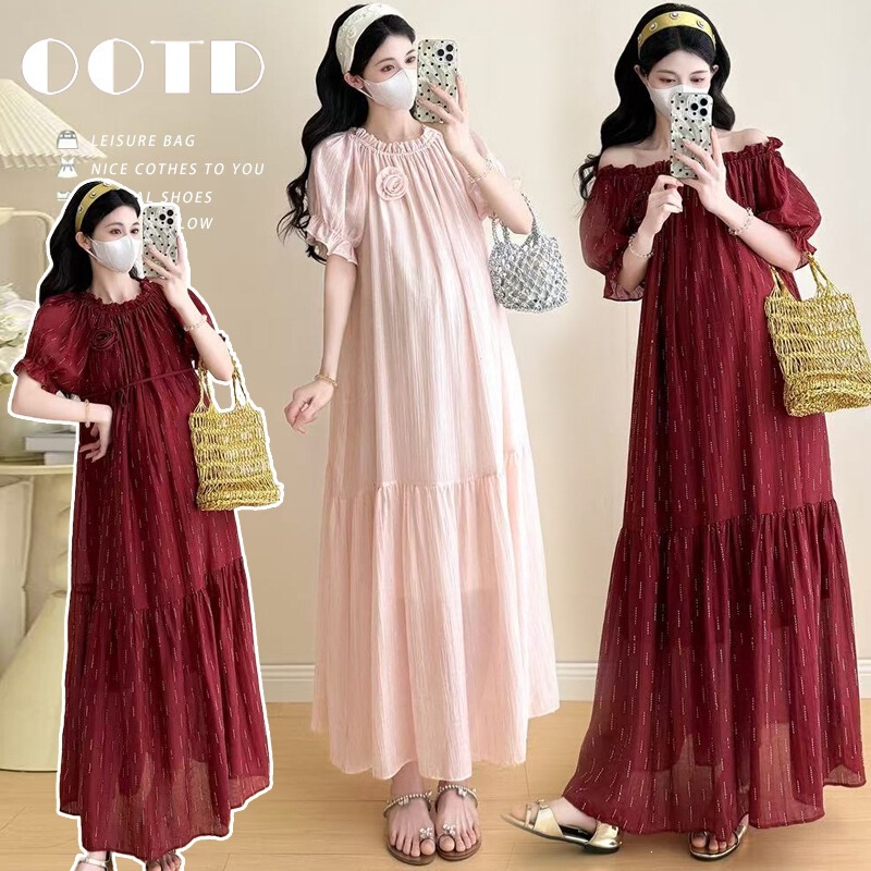 2026 Pregnancy Outfits Summer New Style Sweat-Absorbent Breathable Elegant Gentle Style Maternity Dress Maternity Skirt Maternity Wear 2026 Pregnancy Outfits Summer New Style Sweat-Absorbent Breathable Elegant Gentle Style Maternity Dress Maternity Skirt Maternity Wear