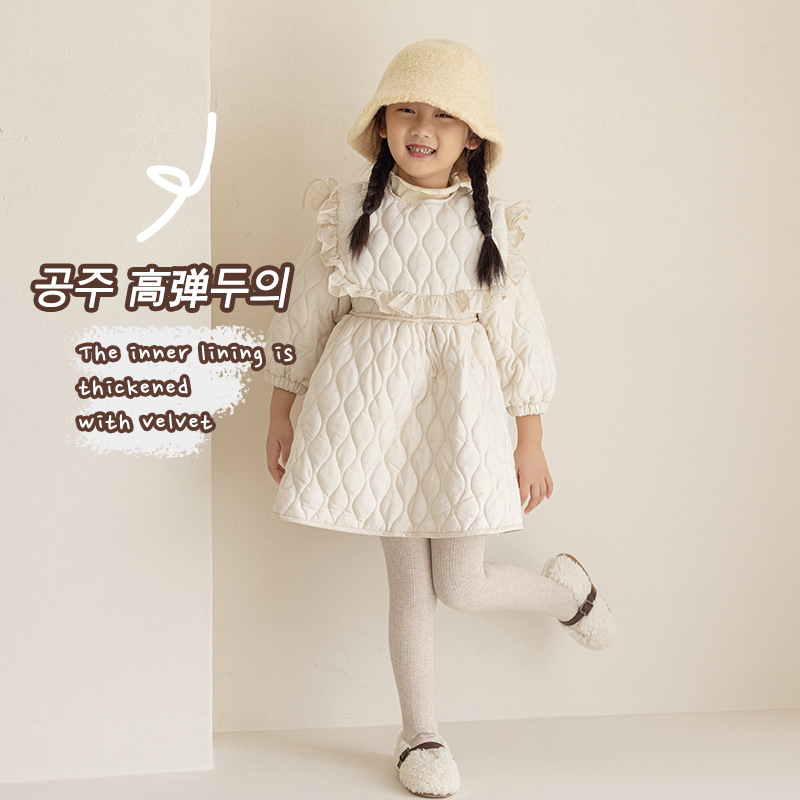 Otoño y invierno niños pantalones más gruesos y calentamiento de terciopelo para niños coreanos vestidos con pantalones de baile de base