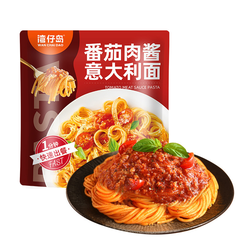 湾仔島パスタ 200g 新しい家庭用子供用インスタントトマトミートソースパスタソース付き|undefined