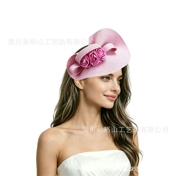 Exaggerated floral hats and headwear in European and American style, bridal headpieces, fashionable matching hats and hair accessories for horse racing events, balls, and banquets