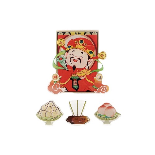 Refrigerator Magnet Acrylic God of Wealth Lord Zaojun Creative Home Personalized Cartoon Soft Magnetic Drop Glue Magnetic Sticker Customized