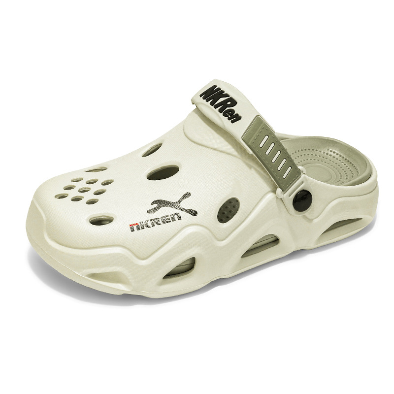 Zapatos con agujeros para hombres, tendencia de verano, sandalias de playa al aire libre simples, EVA, ropa exterior, deportes antideslizantes, zapatillas de Baotou para hombres