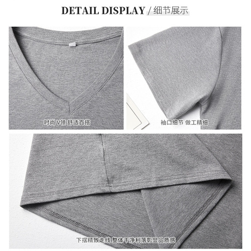 V-neck large-size loose BM lazy style versatile shoulder-length short-sleeved T-shirt for women, slim T-summer hot girl top trendy