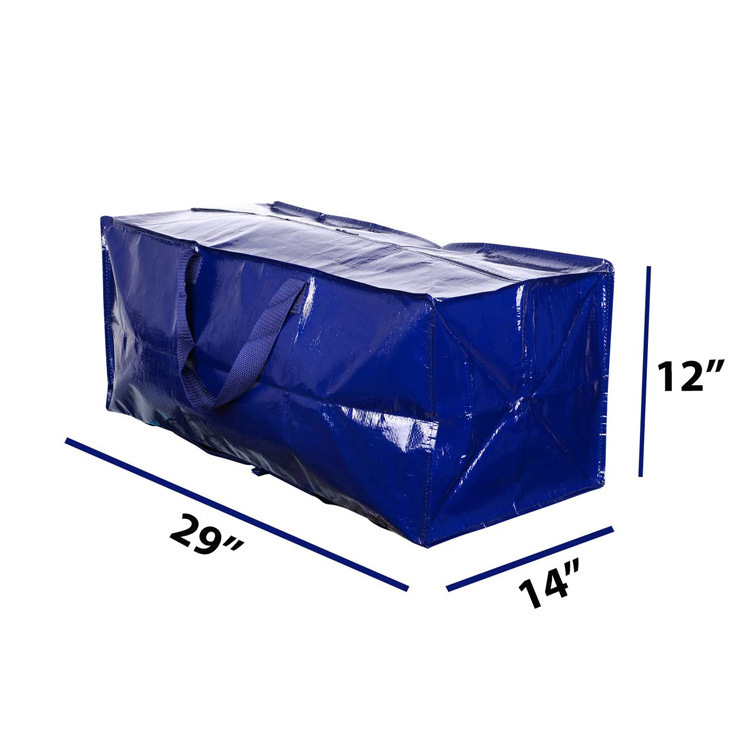 亚马逊PP编织覆膜拉链收纳袋大容量棉被衣物行李PE编织打包搬家袋