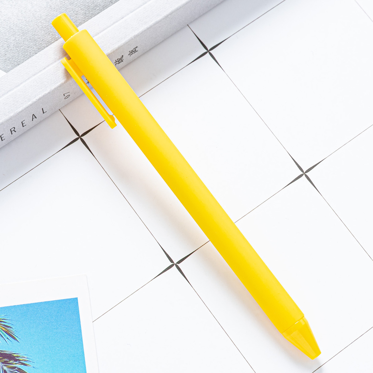 alto valor facial de color macarón bolígrafo de plástico de presión de papelería para estudiantes bolígrafo de imprimir logotipo bolígrafo de goma