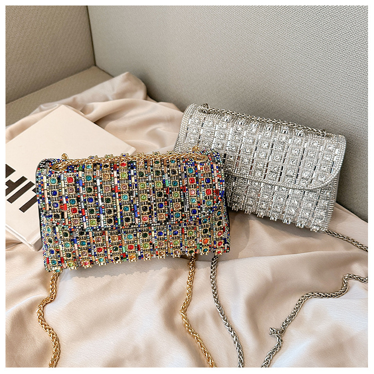 New foreign trade European and American retro underarm bag, casual and fashionable rhinestone small bag, niche single-shoulder bag, crossbody dinner bag undefined