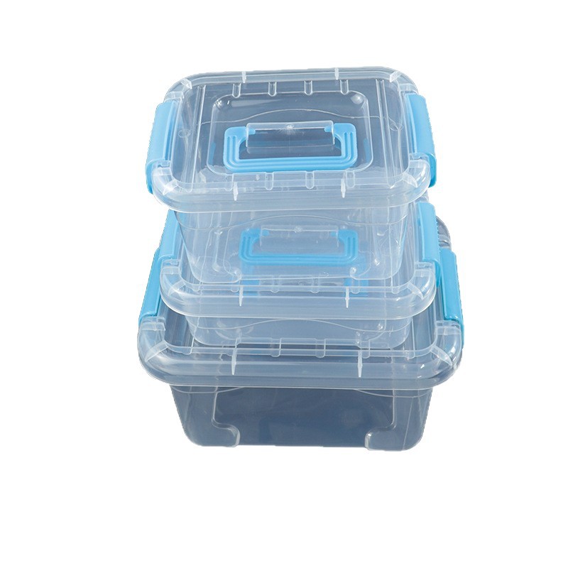 Caja de almacenamiento de plástico transparente Caja de almacenamiento de juguetes portátiles para niños Caja de almacenamiento de perlas de lavandería Caja de almacenamiento de accesorios de papelería Caja de almacenamiento