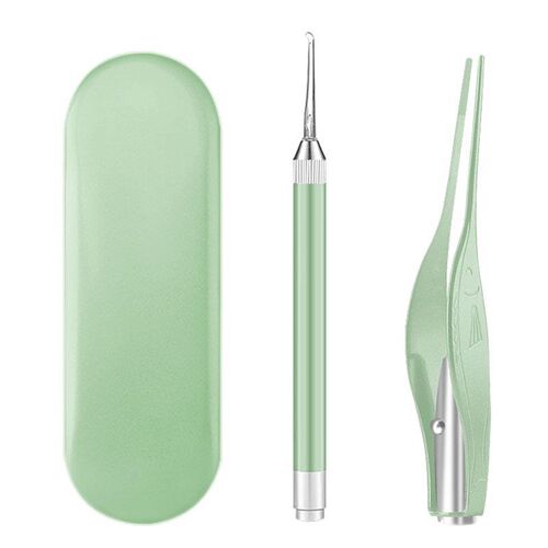 Baby Shining Ear Scoop Lighted Ear Tweezers Ear Cleaning Tool Set with LED Light