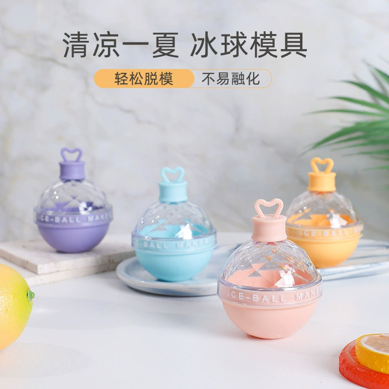 Креативная маленькая лампочка в форме сердца, форма для ледяного шара, виски, силиконовая круглая форма для лотка для льда, инструмент для изготовления больших кубиков льда.