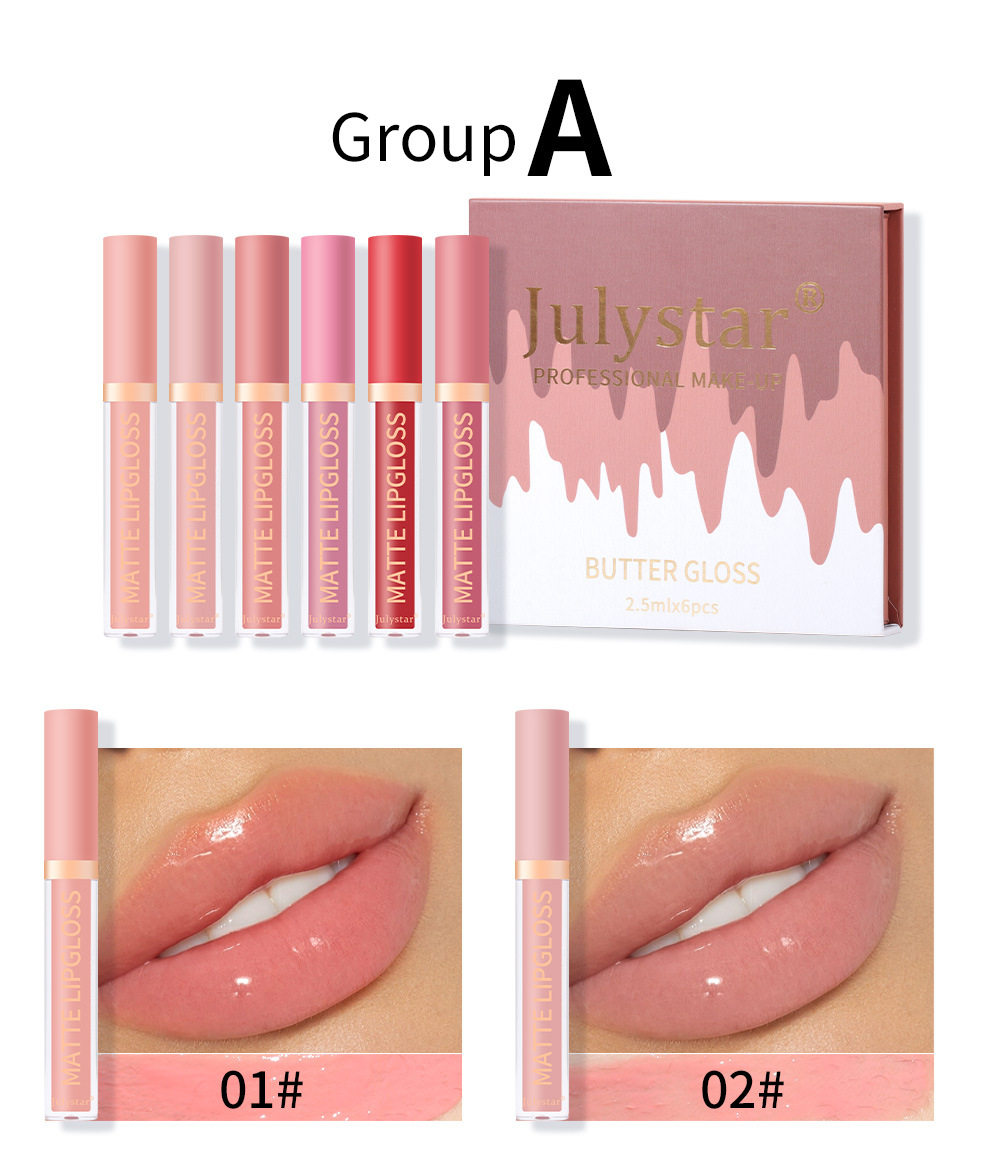 Ensemble de maquillage carina hydratant longue durée qui ne se décolore pas, visage miroir brillant à l'eau et ensemble de rouge à lèvres moue_voghion.com