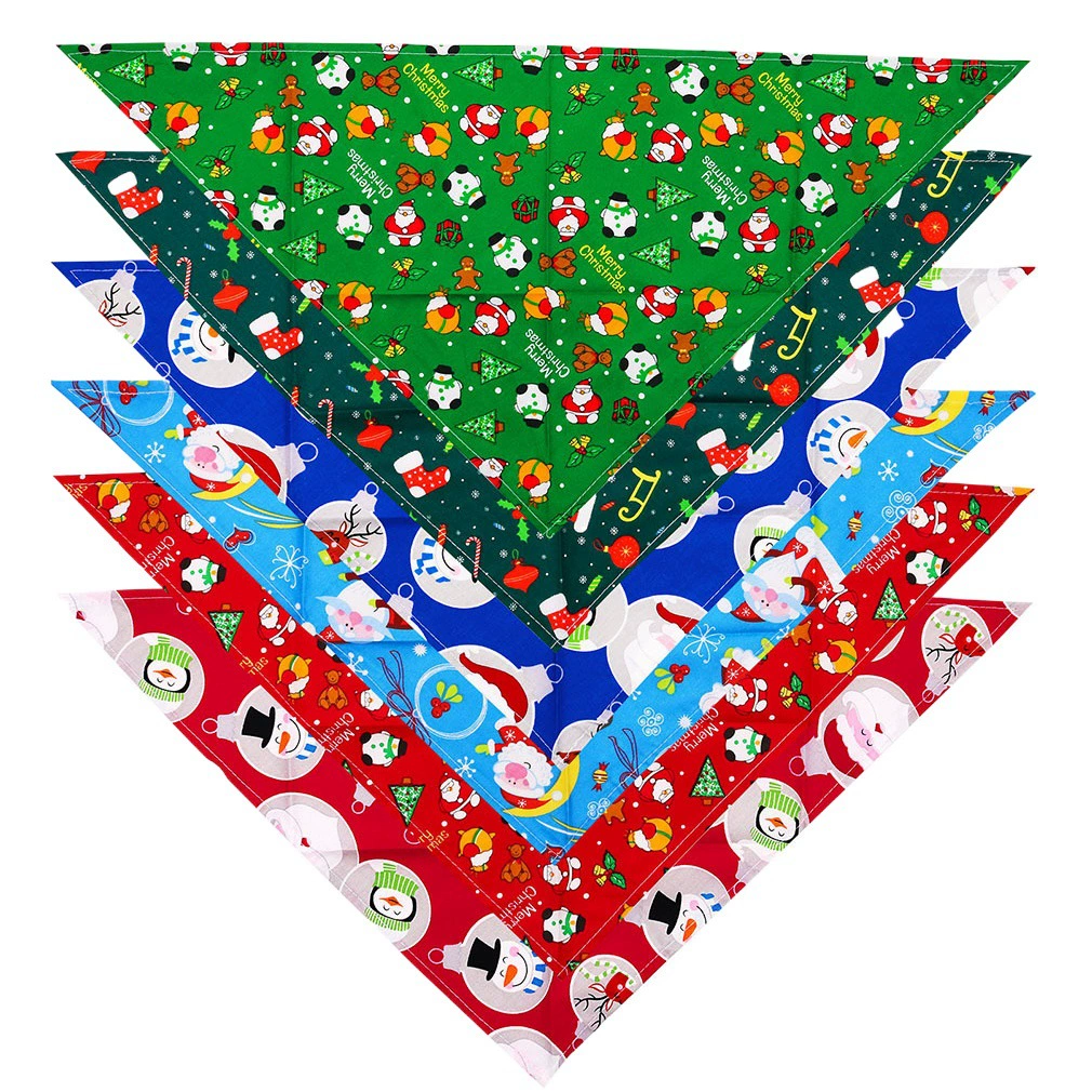 Собака Рождество треугольник полотенце Чистый хлопок большая собака щенок Универсальный новый питомец Слюна полотенце шарф завод прямых продаж