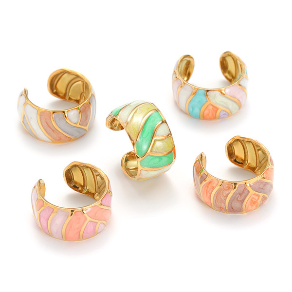 Brand geometric one size ring stainless steel