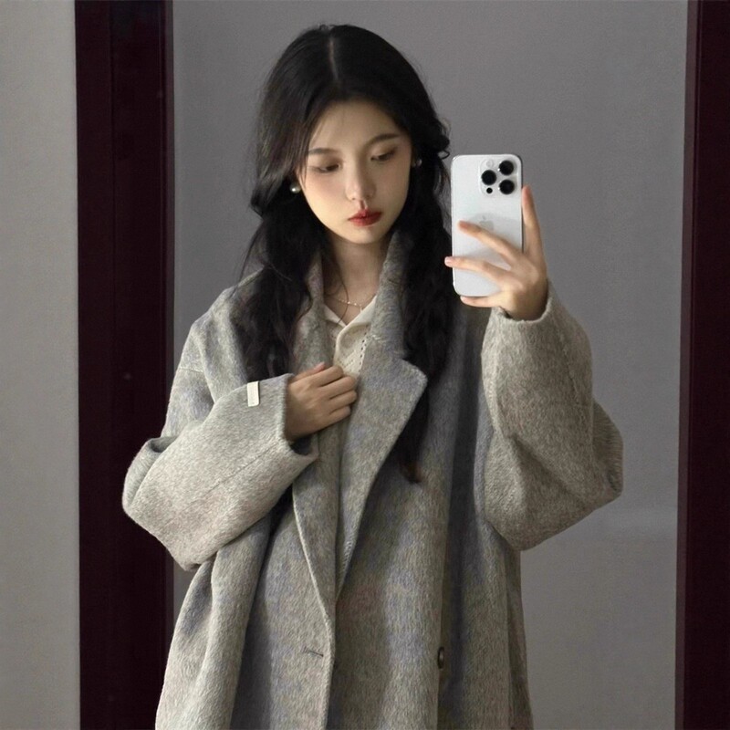 2025 Long Coat for Women, Double-Sided Cashmere, Petite Size, Spring, Autumn, Winter, Korean Style, High-End Feel, 100% Wool Woolen Coat 2025 Long Coat for Women, Double-Sided Cashmere, Petite Size, Spring, Autumn, Winter, Korean Style, High-End Feel, 100% Wool Woolen Coat