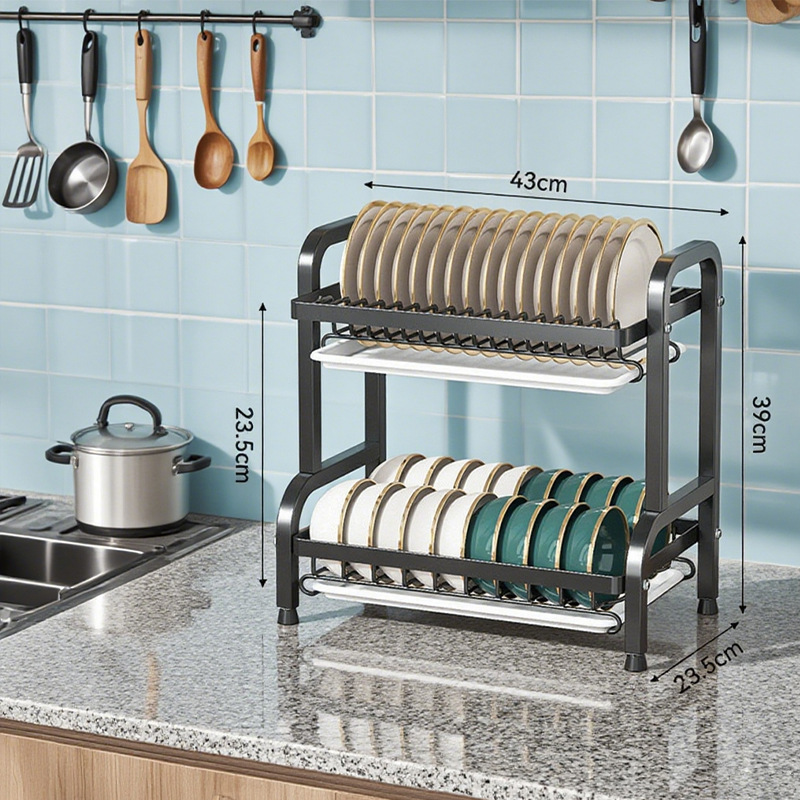 Escurridor de cocina, estante de almacenamiento para encimera, escurridor de platos, soporte para palillos y cuchillos 0004SD, escurridor y antimoho.