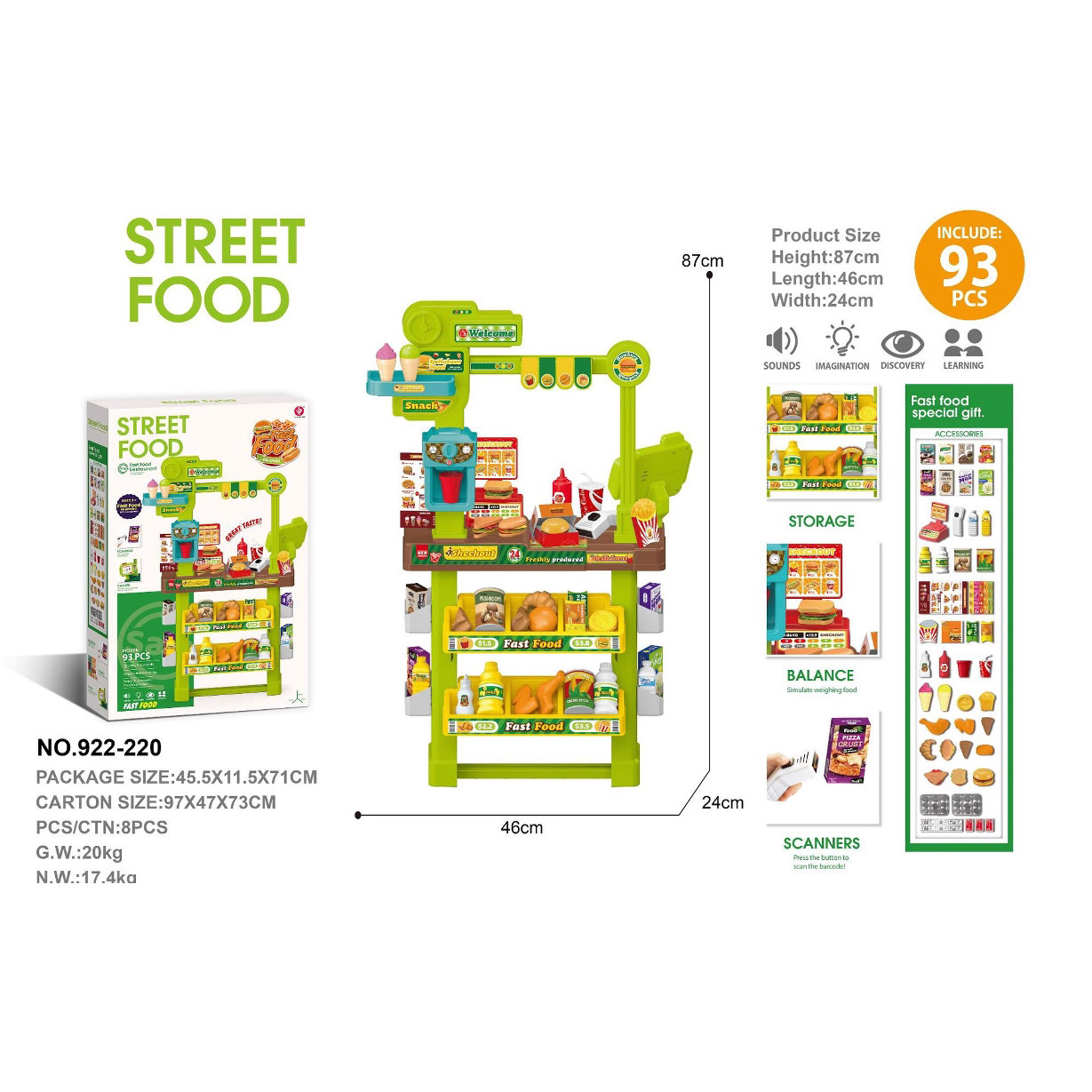 Simulación transfronteriza de supermercado para niños, juego de escaneo de tarjetas deslizantes, helado, helado, caja registradora de supermercado, juguetes