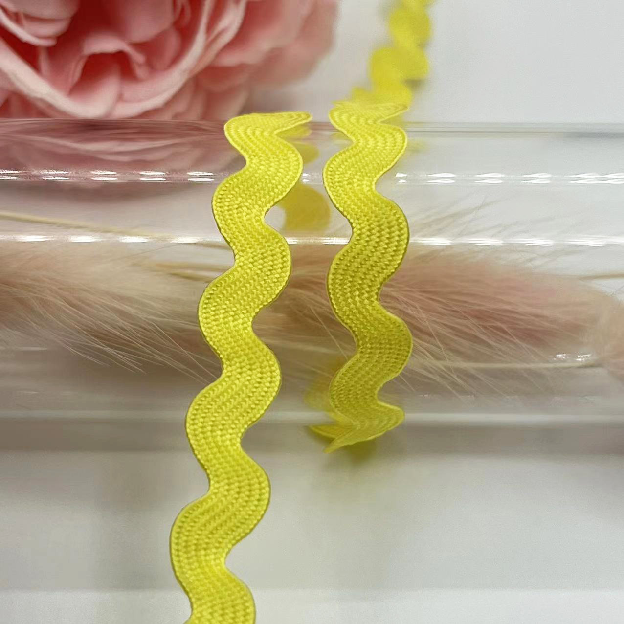 5mm onda de color sólido en forma de S borde curvo de encaje cortina de cinta sombrero ropa para niños accesorios de boda accesorios de ropa en stock