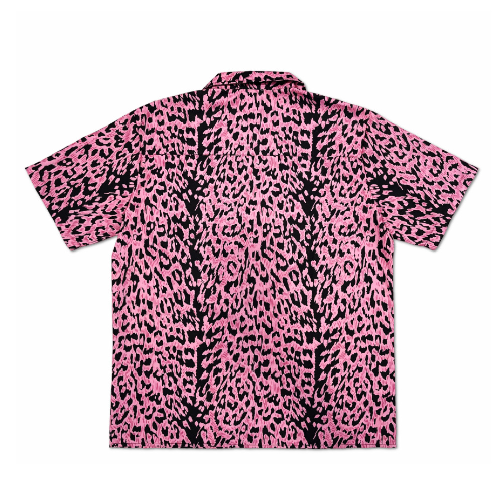 Europäisches und amerikanisches Sommer-Freizeithemd mit Leopardenmuster, kubanischem Kragen, Retro-Strand-Kurzarm_voghion.com