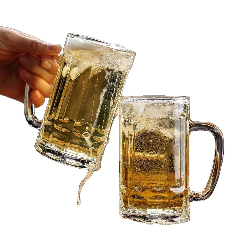 2025 copos de nieve tazas de cerveza tazas de té tazas de cerveza jóvenes tazas de vidrio de gran capacidad para el hogar tazas de agua gruesas al por mayor