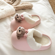 猴子棉拖鞋女款2025新款外穿时尚保暖防水防污踩屎感厚底防滑棉拖