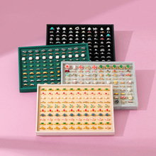 戒指展示托盘绒布大容量百位首饰指环饰品收纳盘珠宝店陈列道具