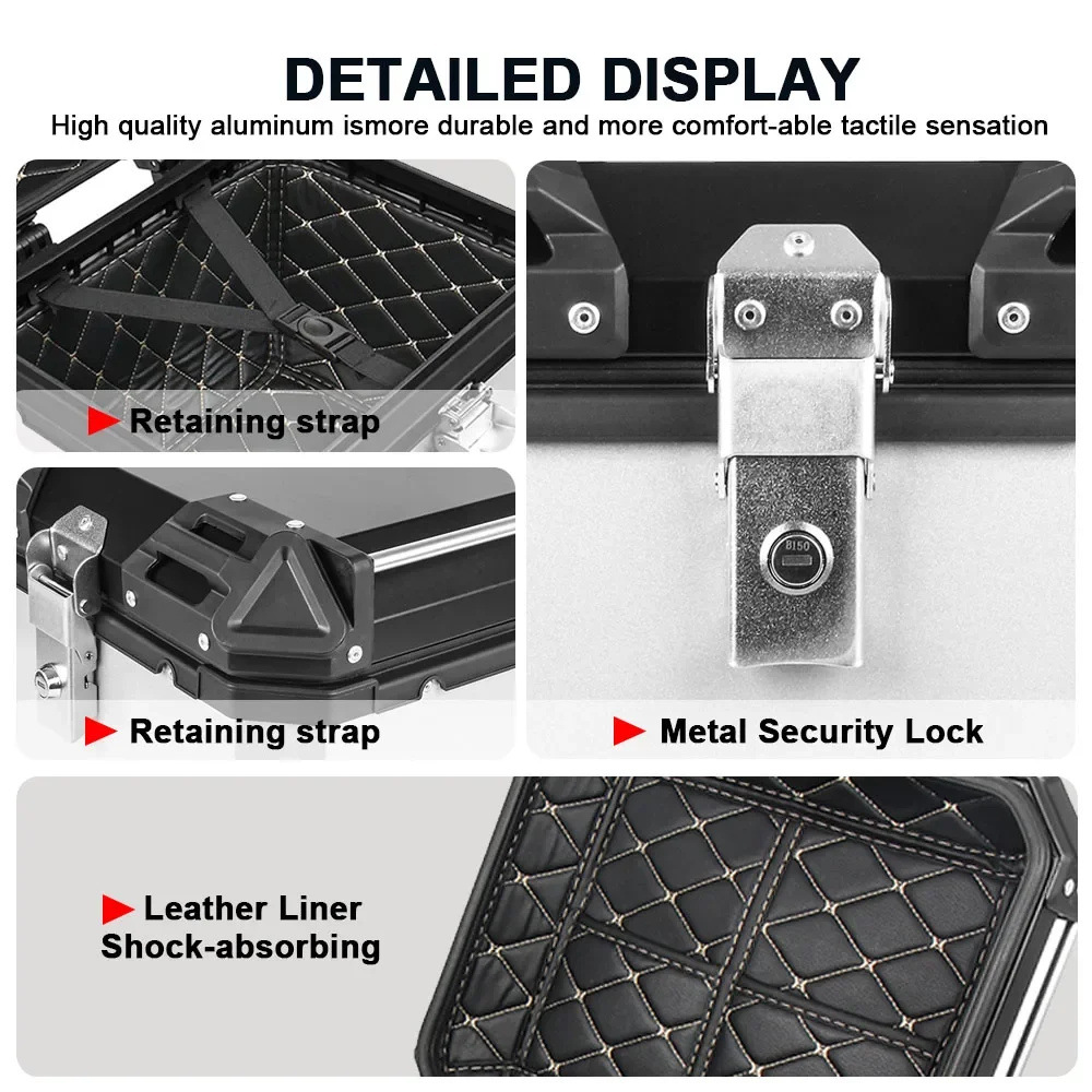 Universal 28L/32L/36L/45L/55L/65L/80L/85L/100L Motorcycle Universal Aluminum Alloy Tail Box