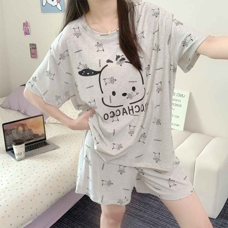 2026 Modal Fixed Chest Pad Summer Pajamas for Women, Short-Sleeved, Sweet and Cute, Suitable for Wearing Outside, Home Wear Set 2026 Modal Fixed Chest Pad Summer Pajamas for Women, Short-Sleeved, Sweet and Cute, Suitable for Wearing Outside, Home Wear Set