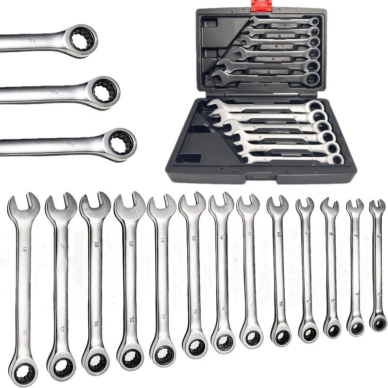 哑光72齿棘轮扳手两用扳手固定头棘轮扳手开口梅花省力喷砂 扳手