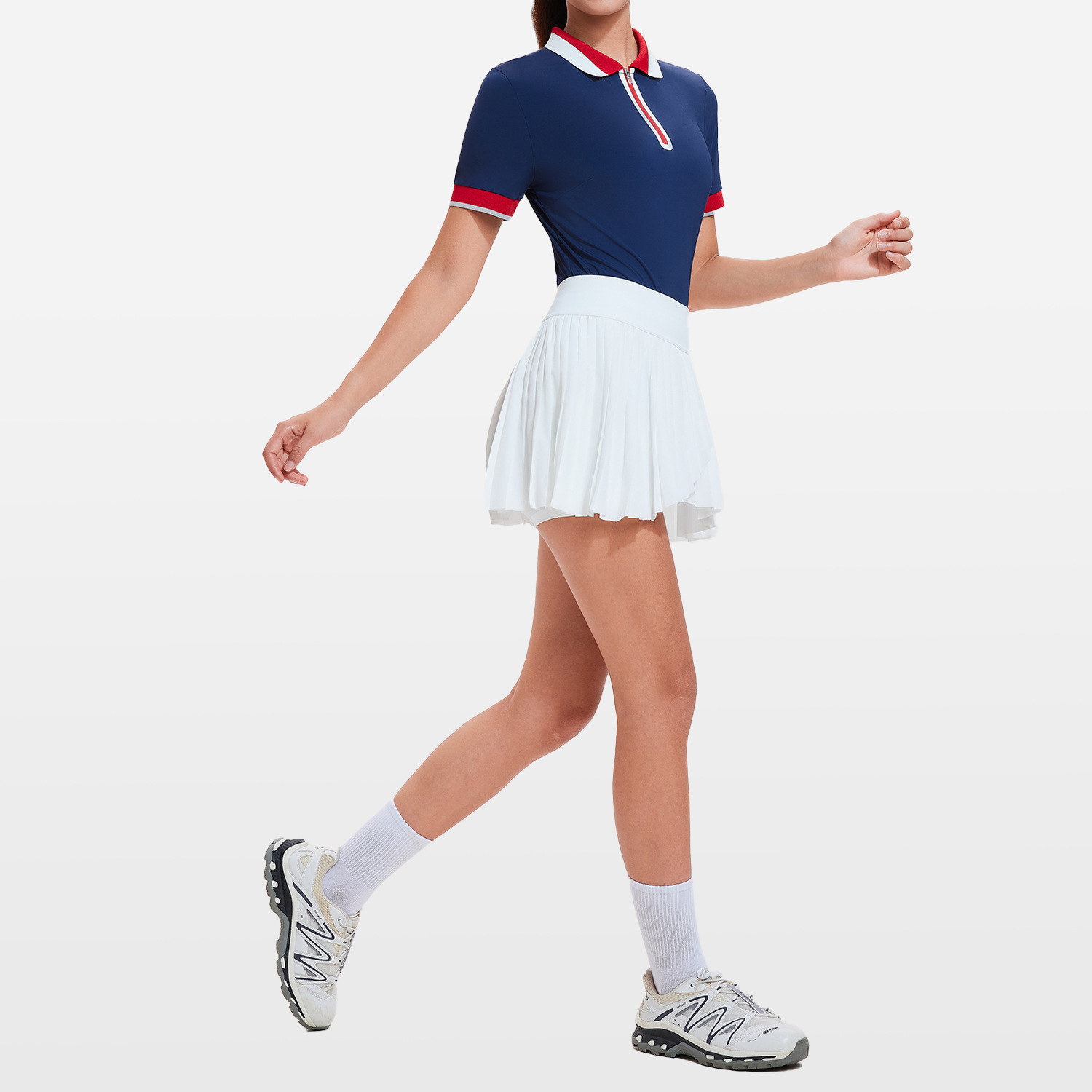 Ropa de yoga de nuevo estilo para mujer, conjunto deportivo transpirable informal de verano para tenis, camiseta POLO, conjunto deportivo para correr al aire libre image 5