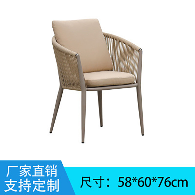 Mesa y silla de caña al aire libre patio jardín ocio balcón muebles cafetería terraza impermeable combinación de silla de caña solar