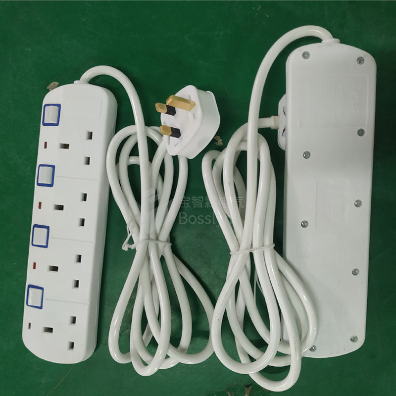 现货带BS认证英标排插 四位英规拖线板 独立开关延长线插座